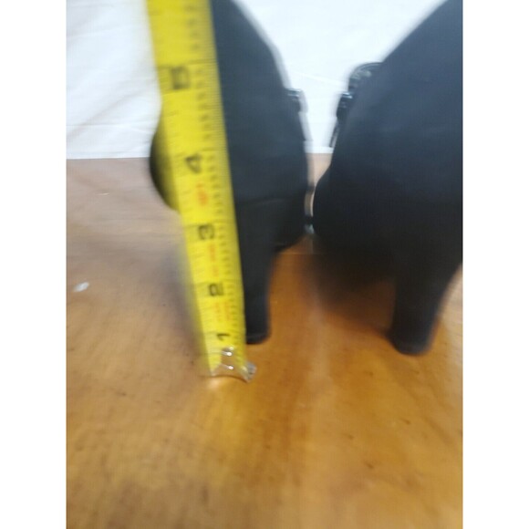 Aerosoles Outrole Black Faux Suede Slip On Heeled Ankle Boot Shooties Size 8.5 - Picture 4 of 7